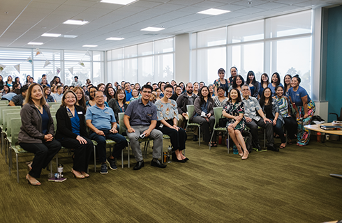 Employees at a 2019 annual training session